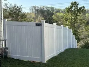 white privacy fence