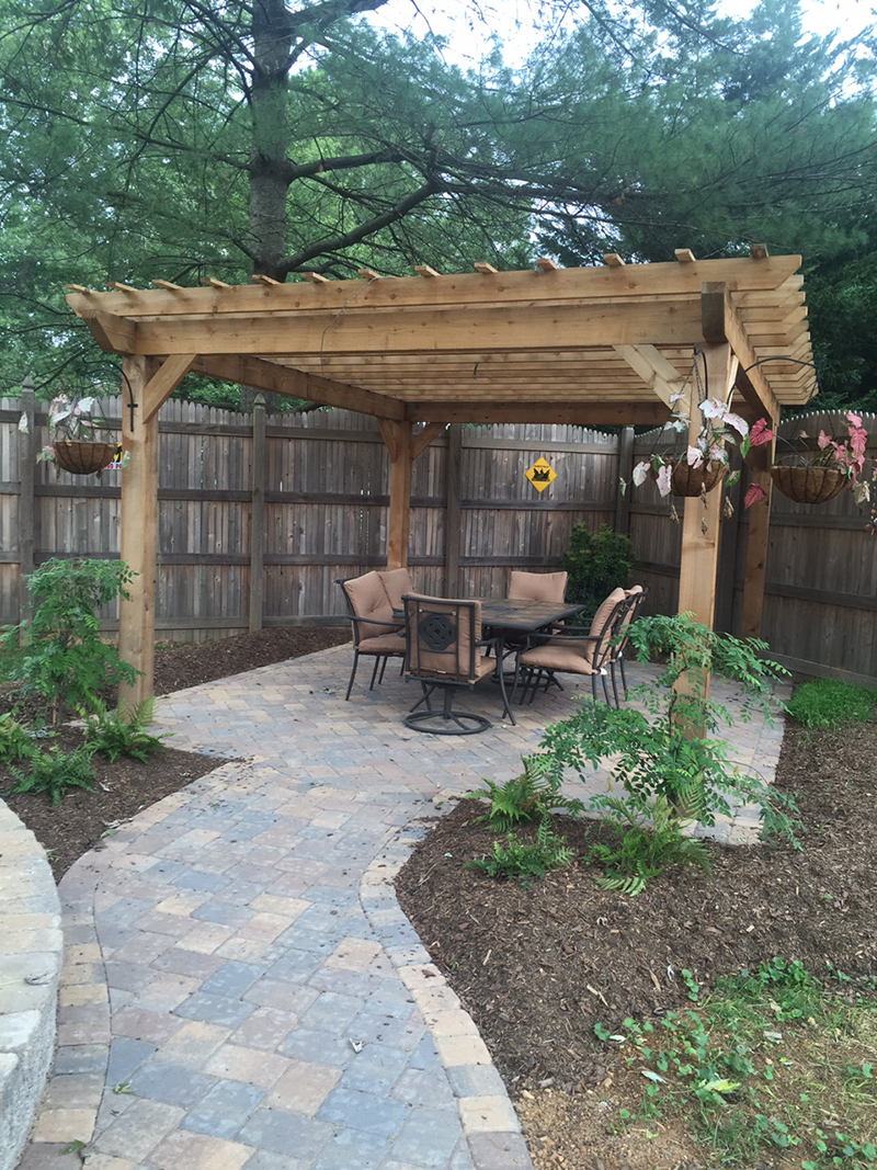 outdoor wooden pergola in knoxville