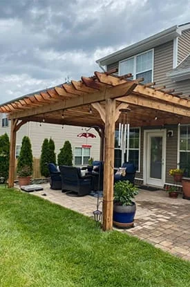 a custom wood pergola built by Champion Fence in Knoxville, TN